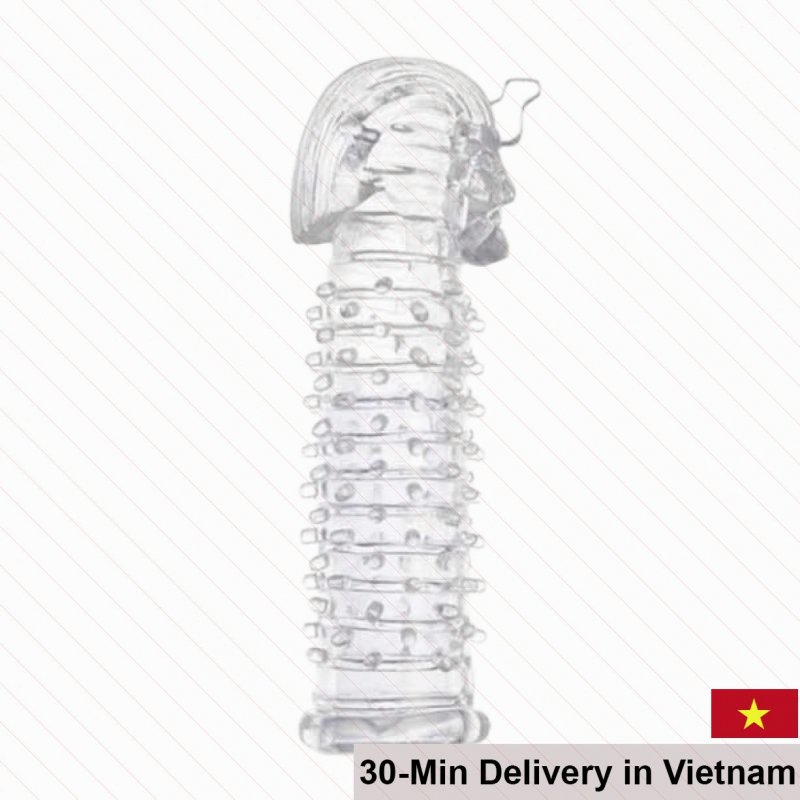 Baile Pharaong Transparent Texture Ribbed Condom Sleeve Extra Sex Toy 