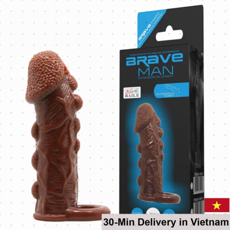 Baile Braveman Brown Strap-On Textured Silicone Sleeve 