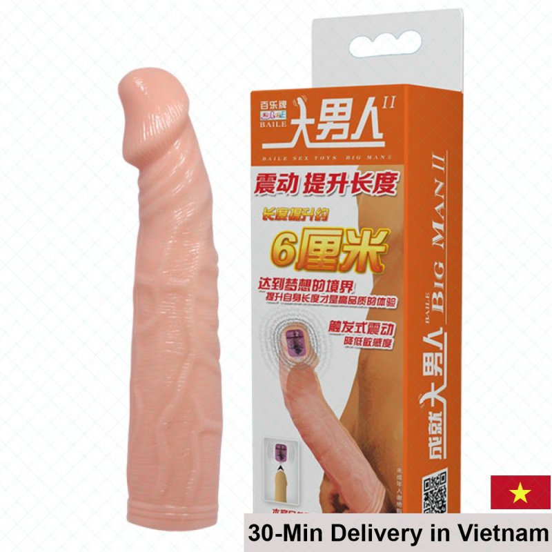 Baile Big Man 6cm Delay Vibrating Condom Male Enhancer 