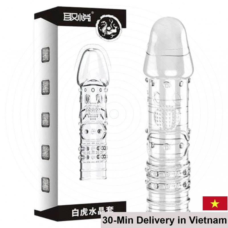 Aichao Textured Silicone Penis Extender Sleeve Soft 