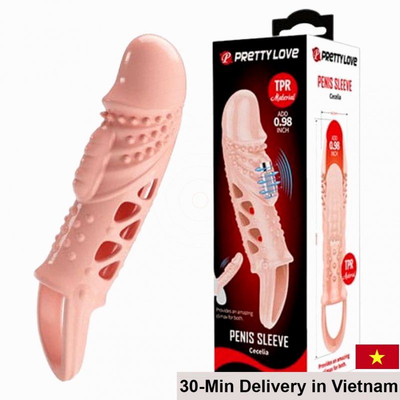 PrettyLove Cecelia Vibrating Textured Dildo with Ring 