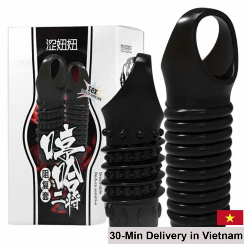 Jiuai Middle Joint Textured Silicone Cock Ring 2-Pack 