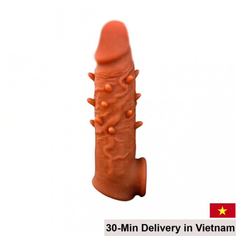 Textured Silicone Penis Sleeve Realistic Soft Spiked Feel 