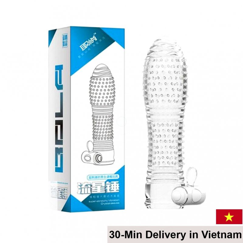 Cobiiy Vibrating Silicone Textured Condom Enhance Sex 