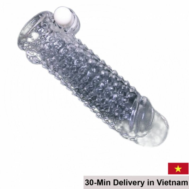 Fish Scale Textured Vibrating Condom Silicone Safe & Soft 