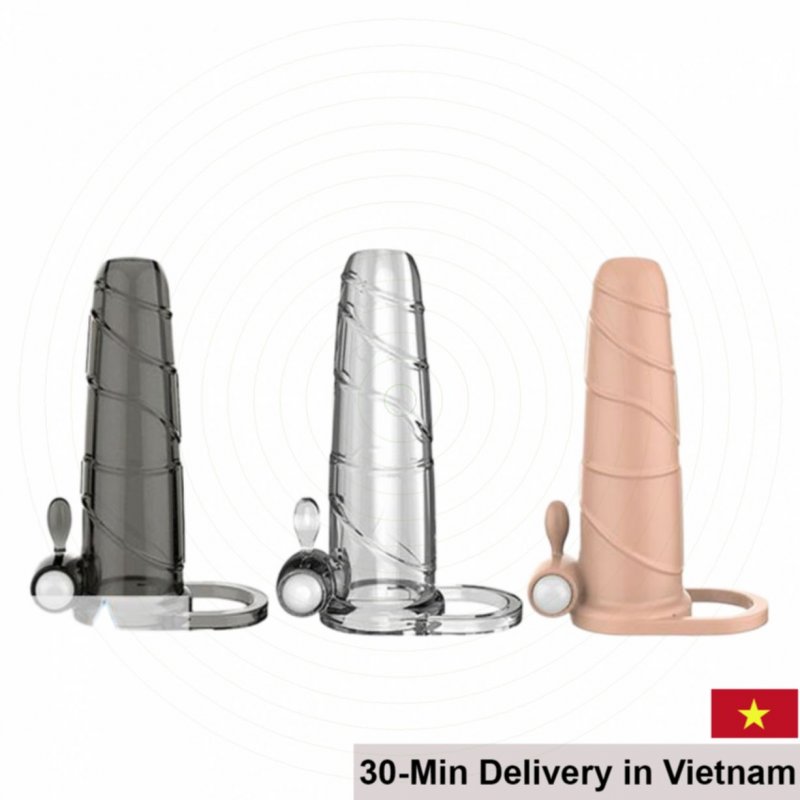 Vibrating Textured Sleeve Delay Condom Enhancer 