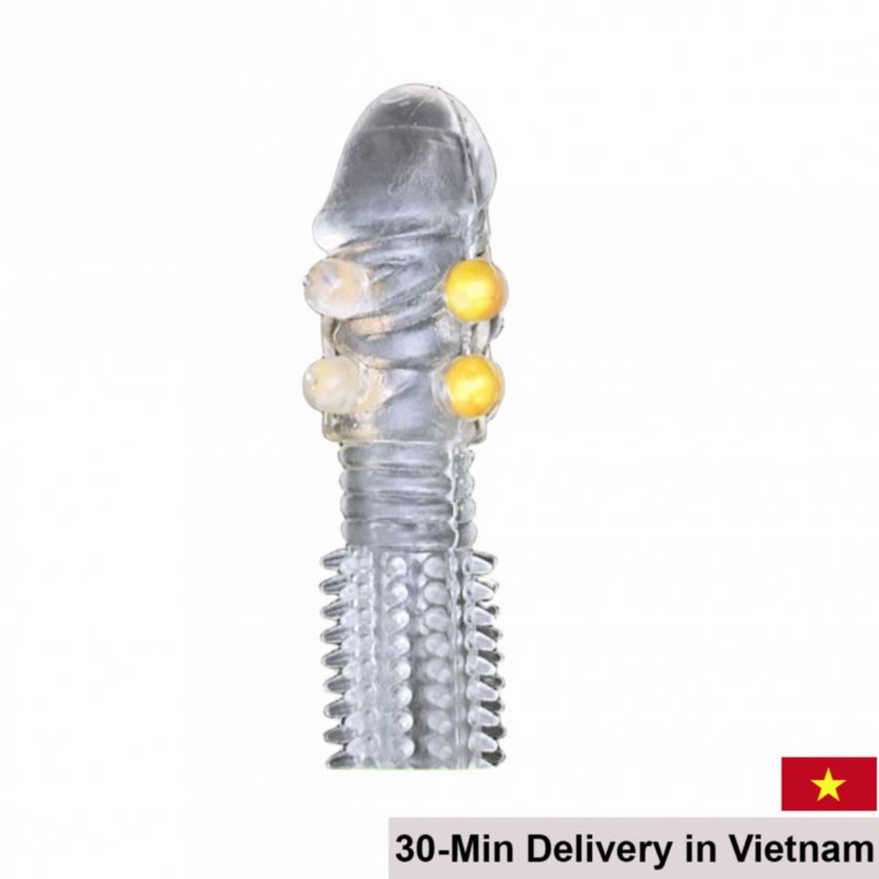 Silicone Textured Spiked Beaded Enhancing Cock Sleeve 