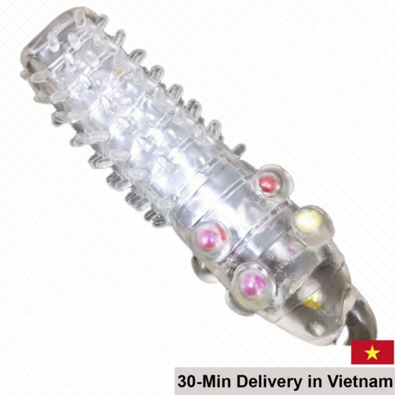 Textured Beaded Strap-On Condom Silicone 