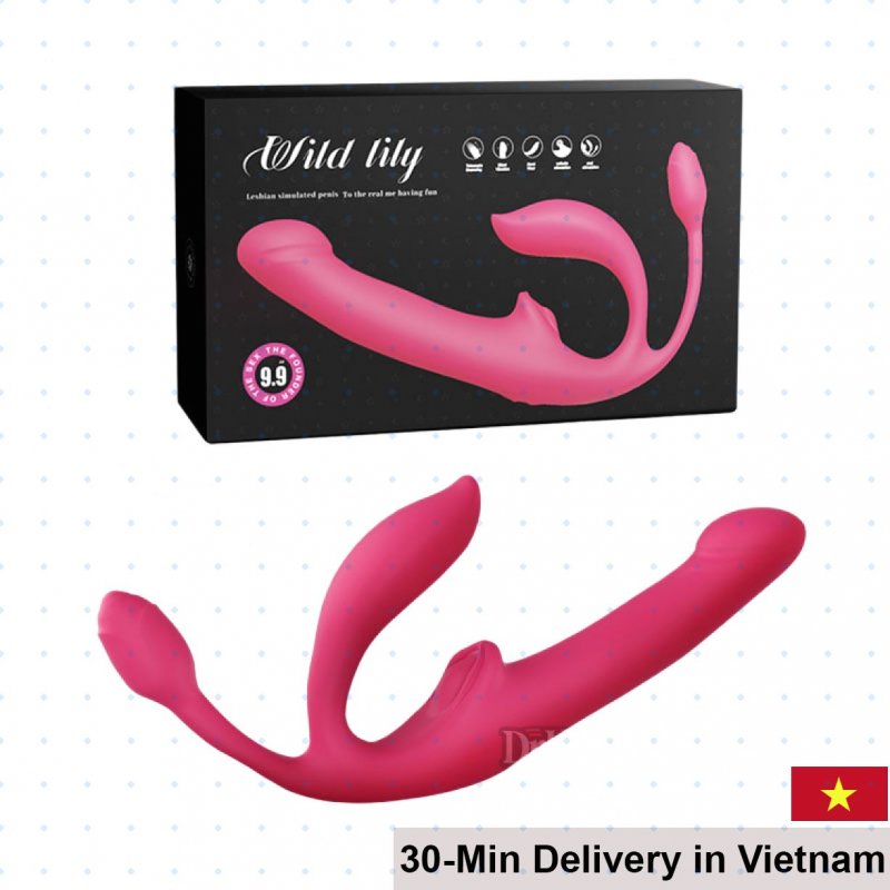 Wild Lily 3in1 Remote Vibrating Suction Lesbo Love Toy WaterResist 