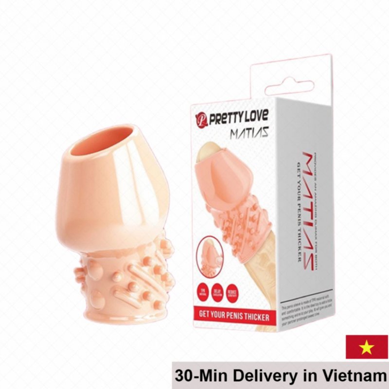 Pretty Love Matias Textured Head Penis Sleeve Silicone Soft 