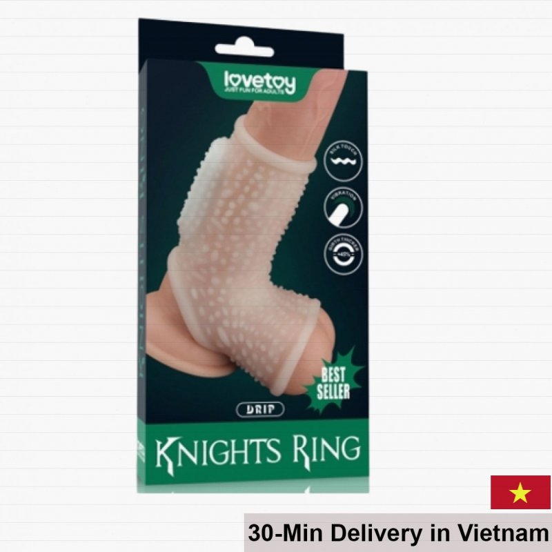 Lovetoy Textured Silicone Cock Sleeve Delay Ejaculation Vibrating 