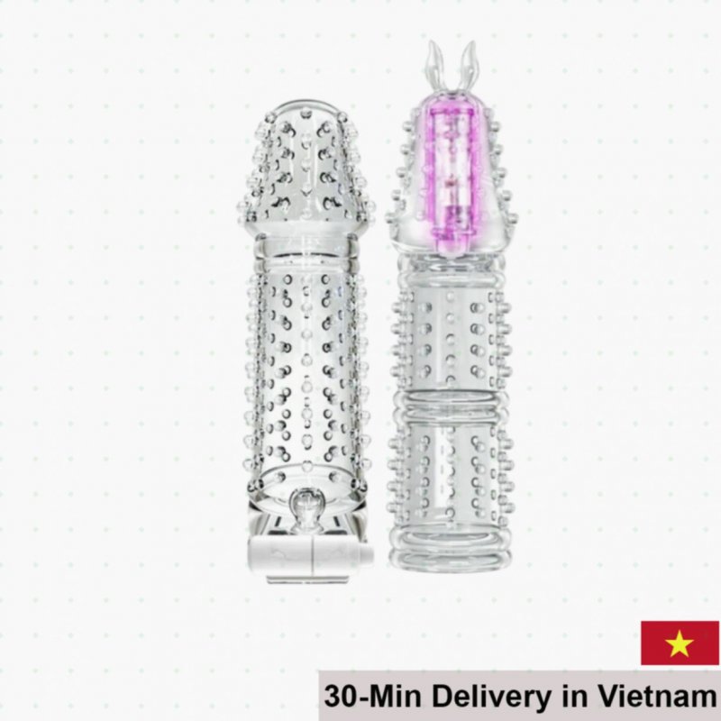 Yeain Textured Vibrating Penis Sleeve Enhance Pleasure 