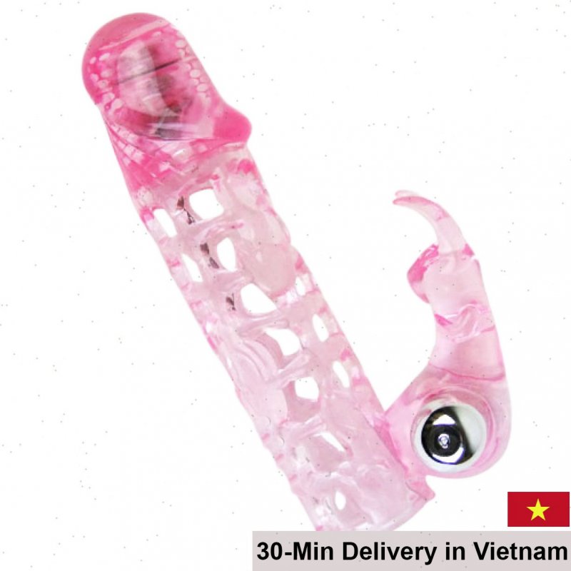 Brave Man Double Vibrating Enhancer Condom Delay Sex Toy 