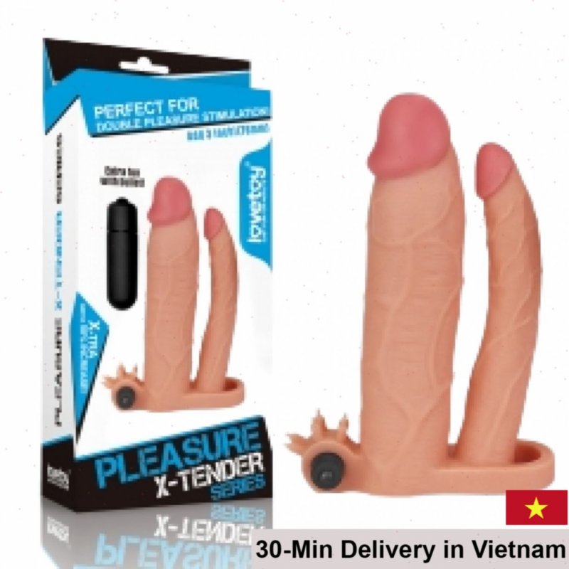 Lovetoy USA Dual-Ended Textured Silicone Vibrating Condom Toy 