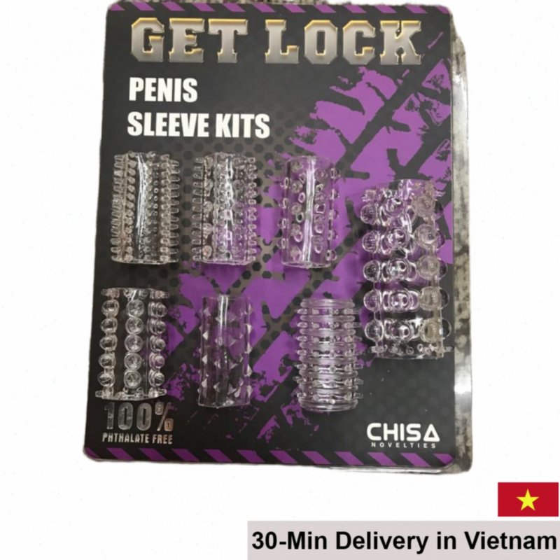 Get Lock 7pcs Premium Textured Penis Sleeves, G-Spot Massage 