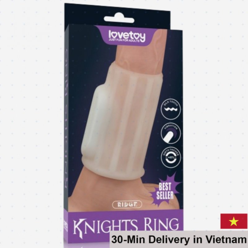 Knights Ring USA Ribbed Soft Vibrating Penis Sleeve 