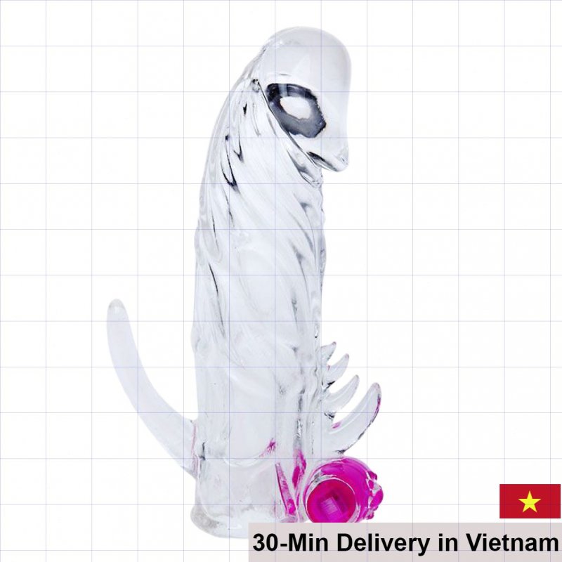 Baile Donzen Silicone Vibrating Penis Enlargement Sleeve 