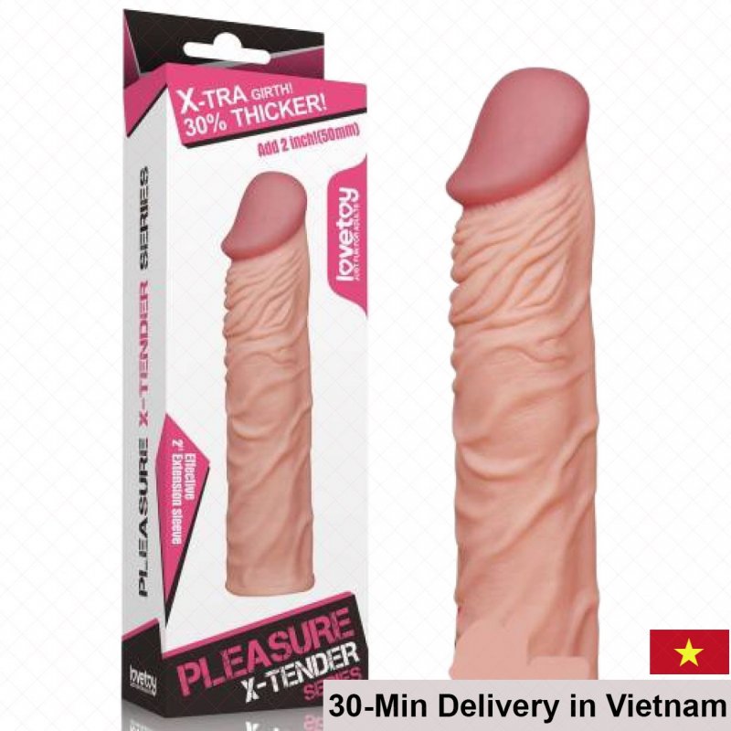 Lovetoy XTender BD16C 5cm Ribbed Penis Extender Delay Premature 