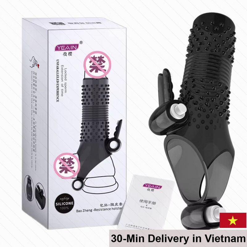Yeain Ribbed Vibrating Condom With Anti-Slip Strap 