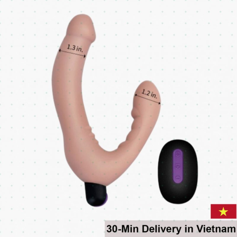 Dual-Ended Soft Silicone Remote Vibrating Strap-On DVD09 