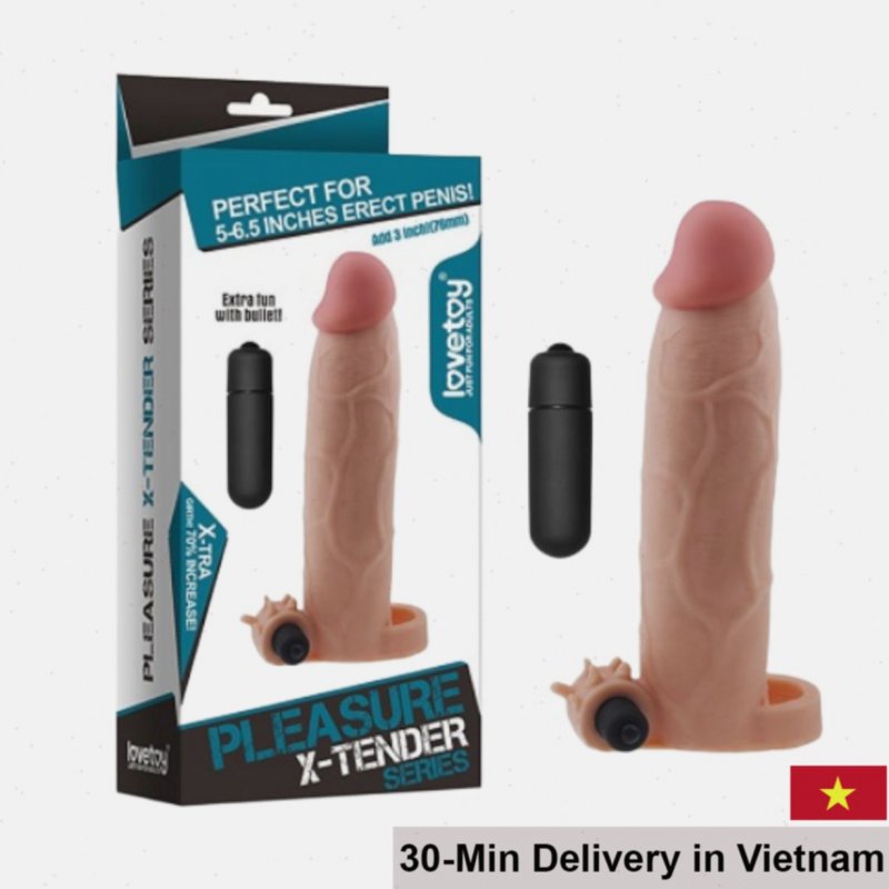 Lovetoy Pleasure X-Tender 7cm vibrating premium penis sleeve 