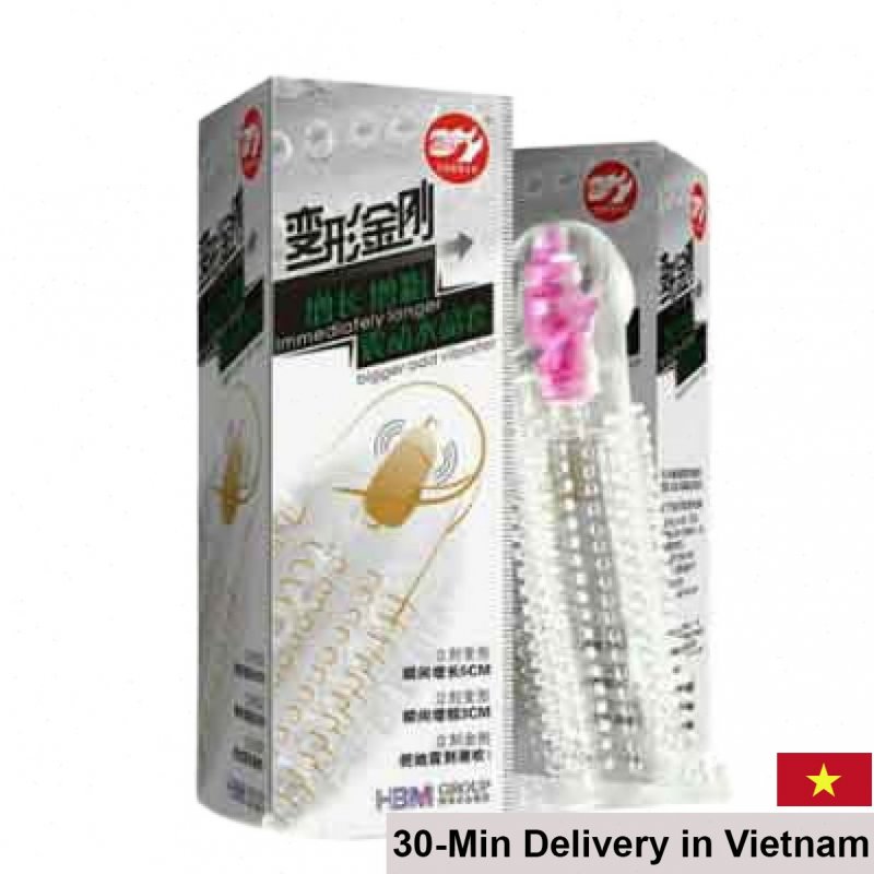 Vibrating Textured Penis Extension Condom for Maximum Pleasure 