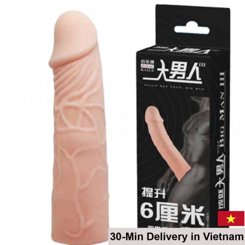 WOLFTOOTH Sleeve 6cm Extension Condom - Soft & Veined Texture 