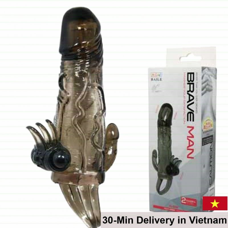 BD13A Dual-Ended Vibrating Strap-On Condom Premium 
