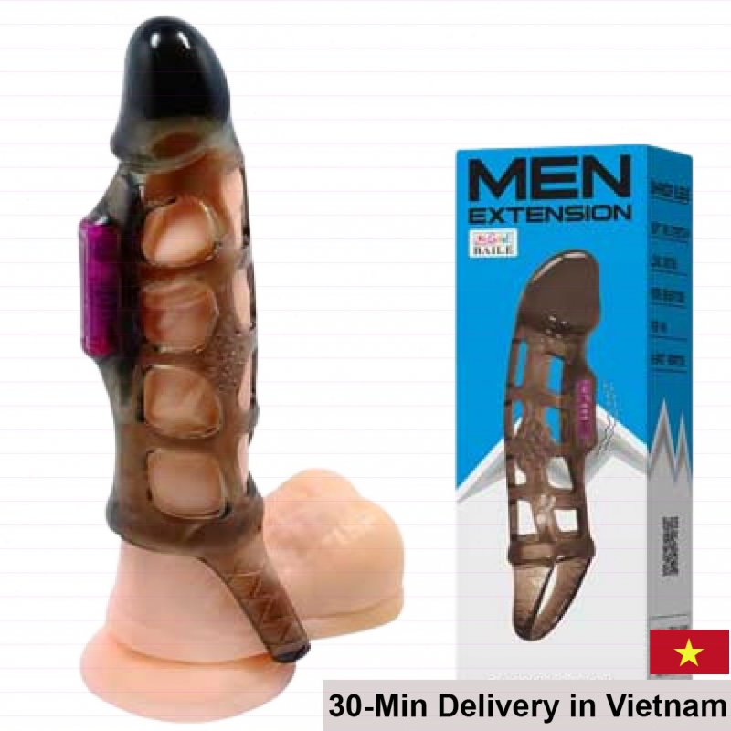 Vibrating Ribbed Penis Sleeve With Strap Delay 