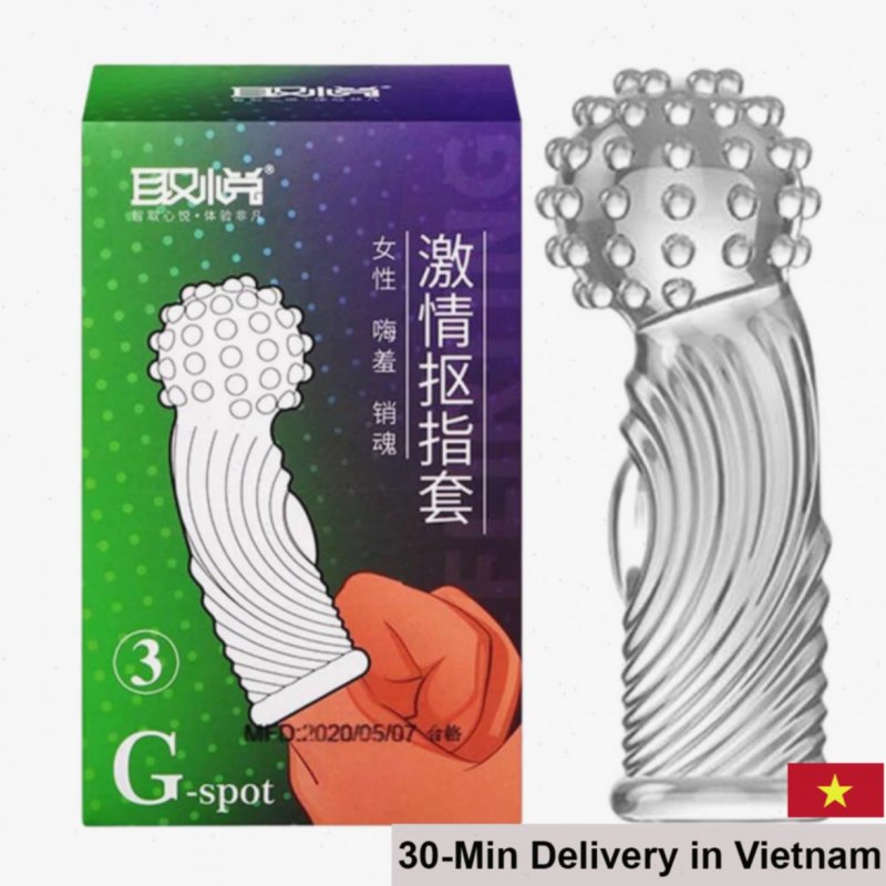 Aichao G-Spot Finger Condom Large Nubs Single Pack 