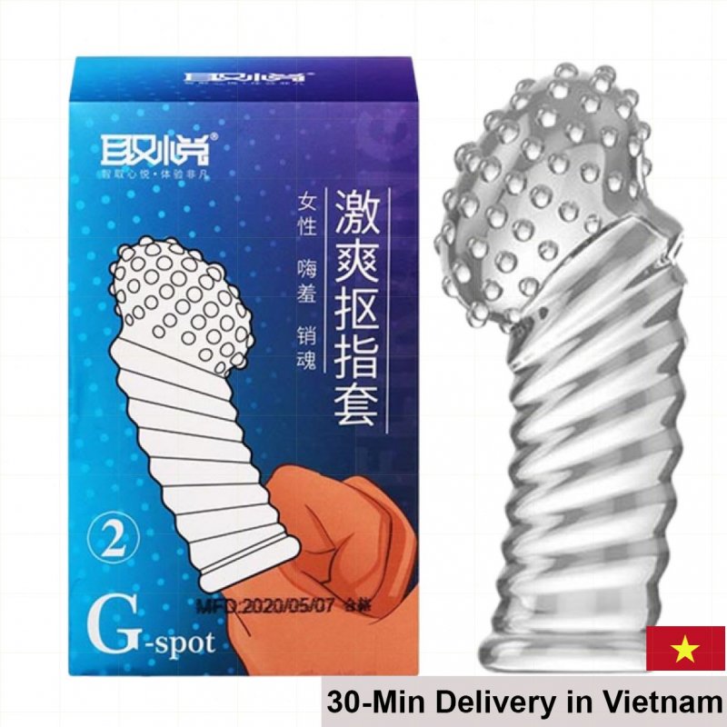Aichao G-Spot Finger Condom Large Nubs Single Pack 