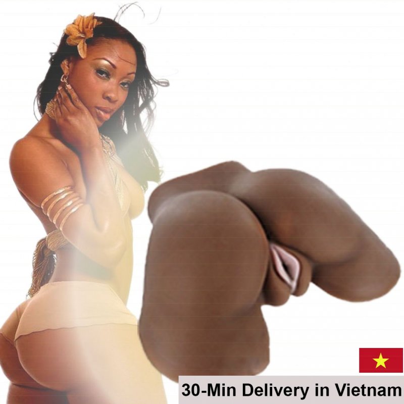 African Skin Colored Realistic Anal & Vagina Masturbator 