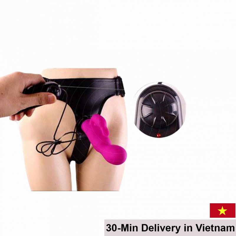 Strap-On Vibrating Silicone Dildo Textured for Lesbians 