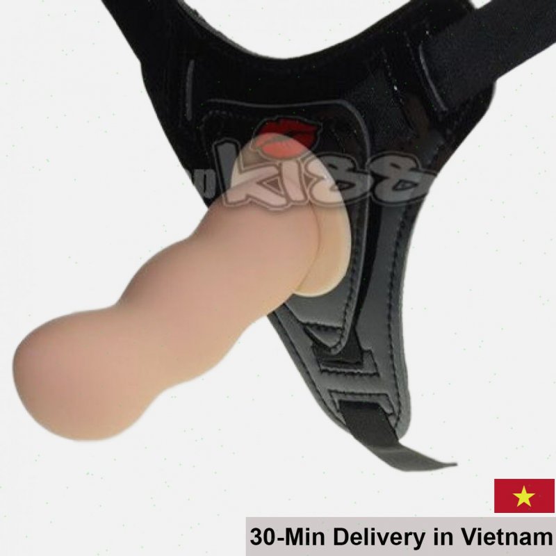 Harness Strap-On Dildo 12.5cm Silicone Lesbian Sex Toy 