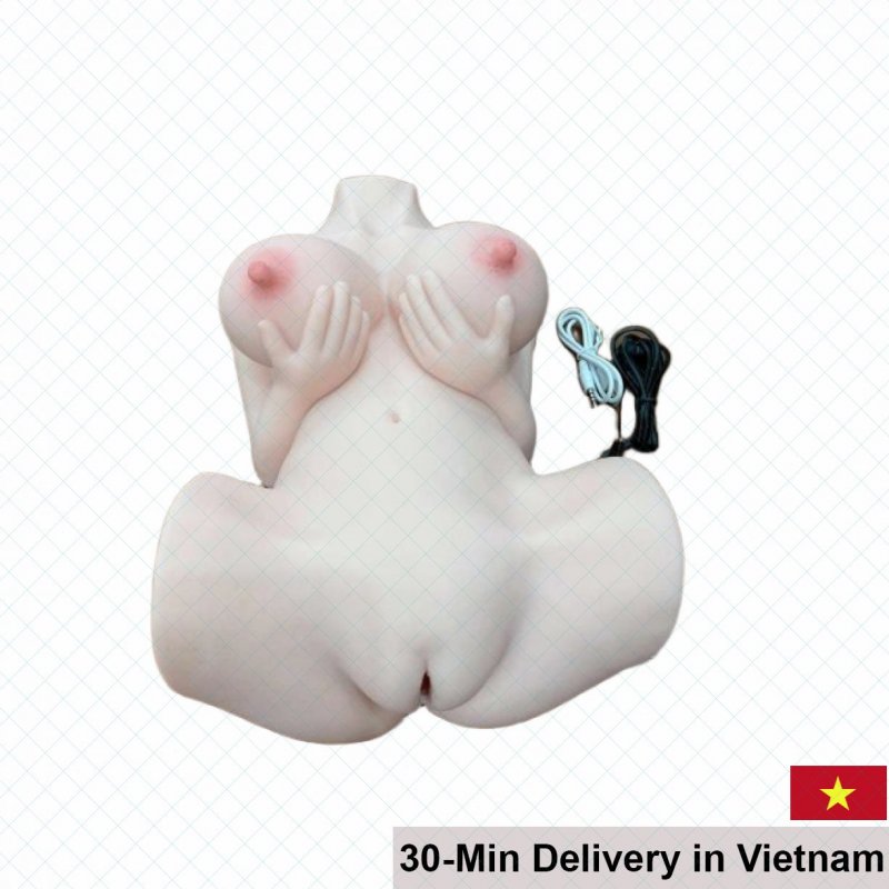 Mini Bust Teen Girl Half Body Silicone Sex Doll 44cm 