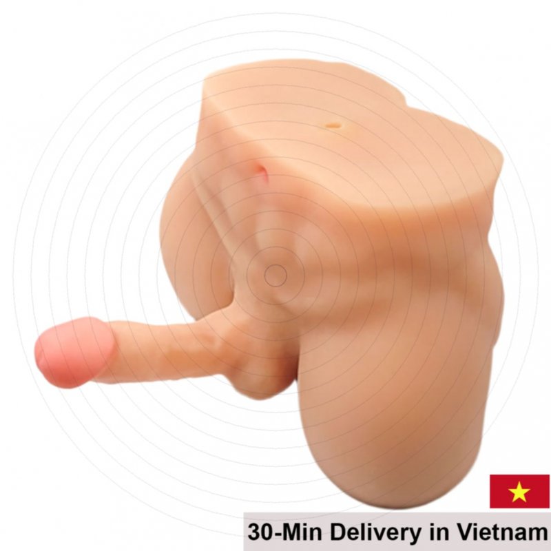 Male Half-Body Doll with Large Silicone Realistic Penis 