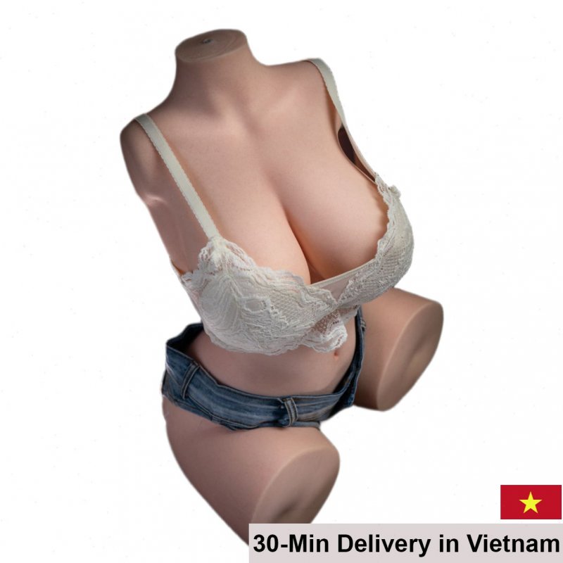 Hannah Irontech 55cm Platinum Silicone Half-Body Sex Doll 