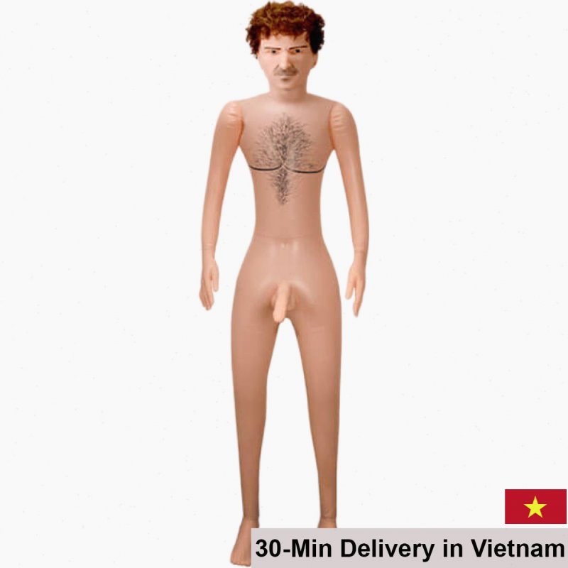 Inflatable Male Sex Doll With Silicone Dildo Easy Clean 