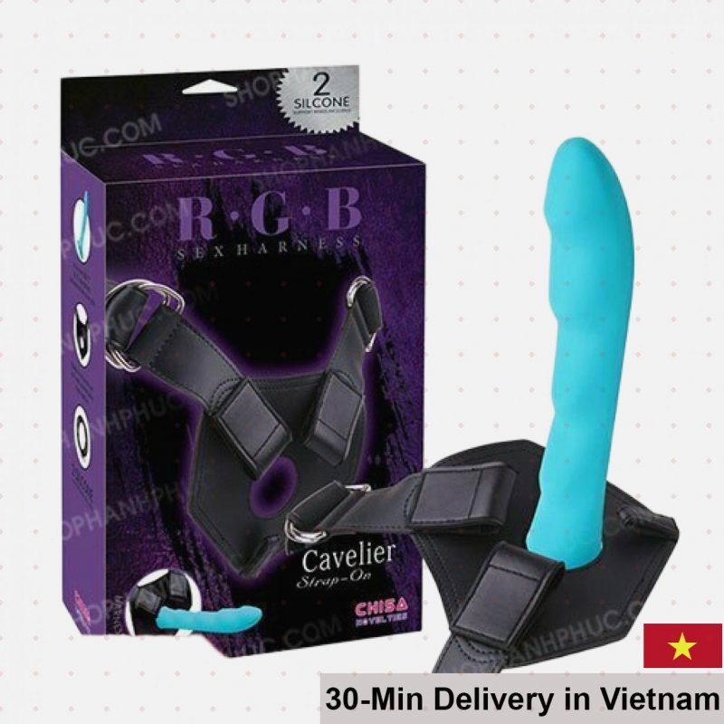 Blue Strap-On Realistic Vibrating Dildo LGBT Friendly Affordable 