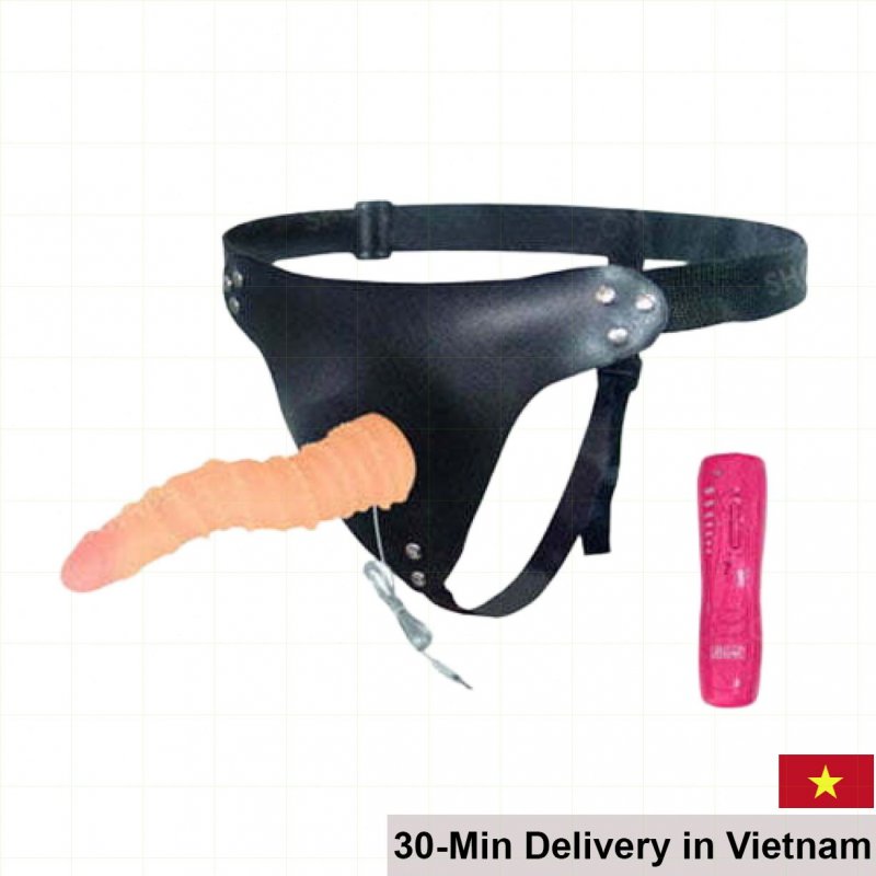 Textured Deep Vein Strap-On Dildo Vibrator Silicone Flex 