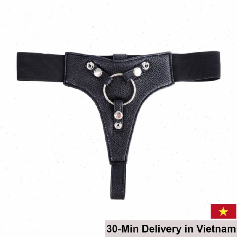 Adjustable Leather Strap-on Harness for Less Size Waist 72-100cm 