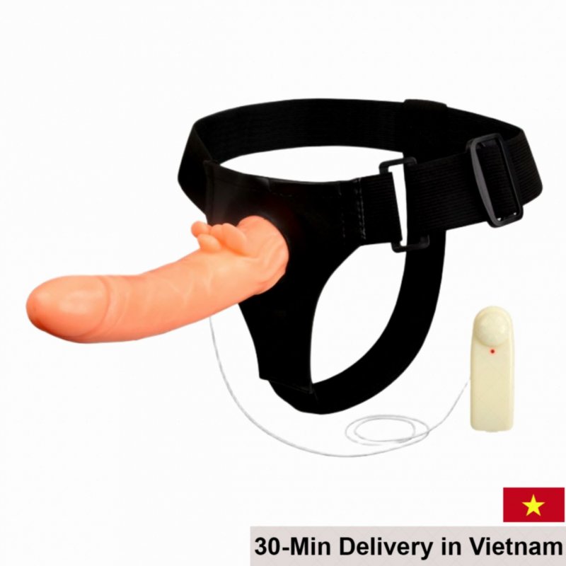 Strap-On Vibrating Dildo with Rotating Head Silicone 