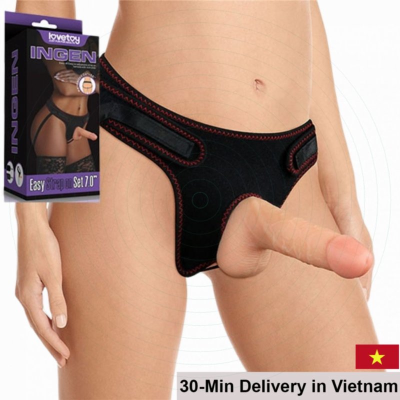 Lovetoy Strap-On Harness Silicone Dildo Adjustable Size 