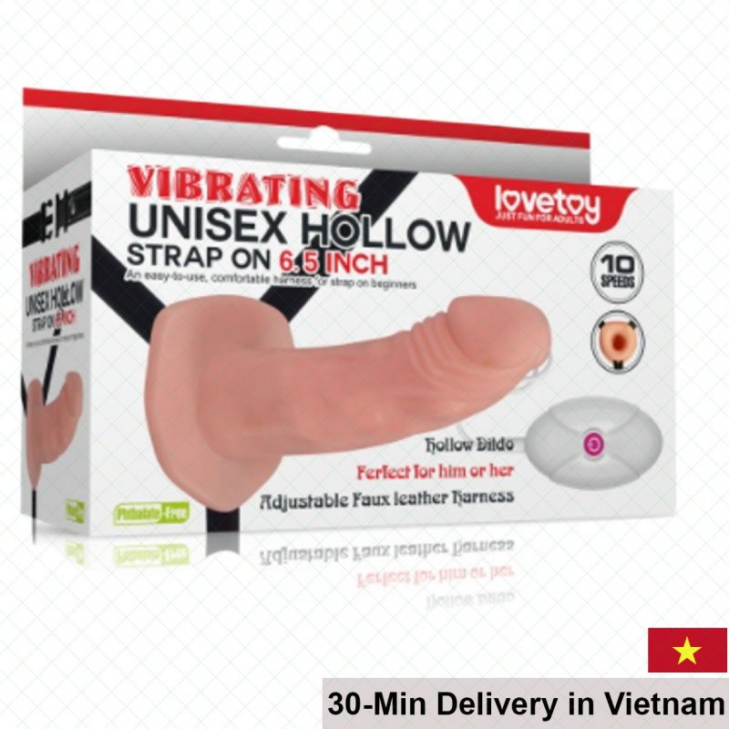 Lovetoy Hollow Strap-On Vibrating Unisex Adjustable PVC Safe 