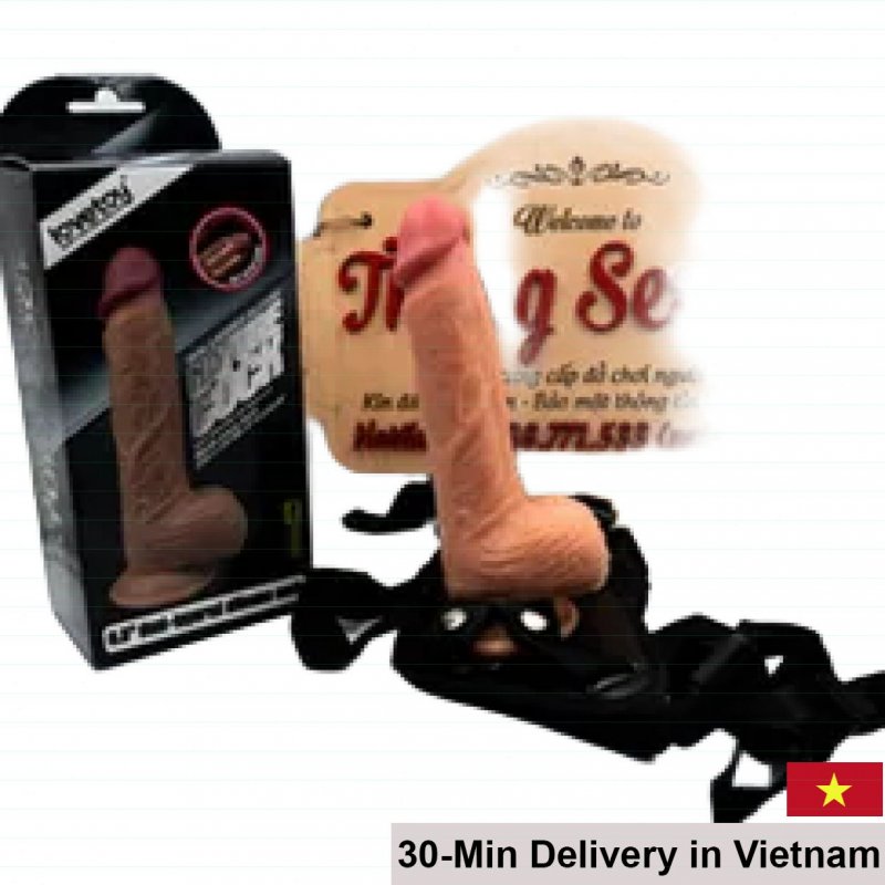 Lovetoy 20cm Strap-On Dildo Lesbian Couple Pleasure Device 