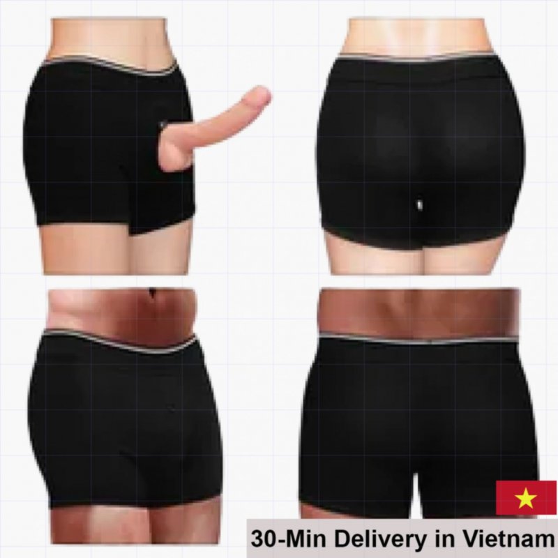 Lovetoy Cotton Unisex Penis Attachment Shorts Stretch Comfort 