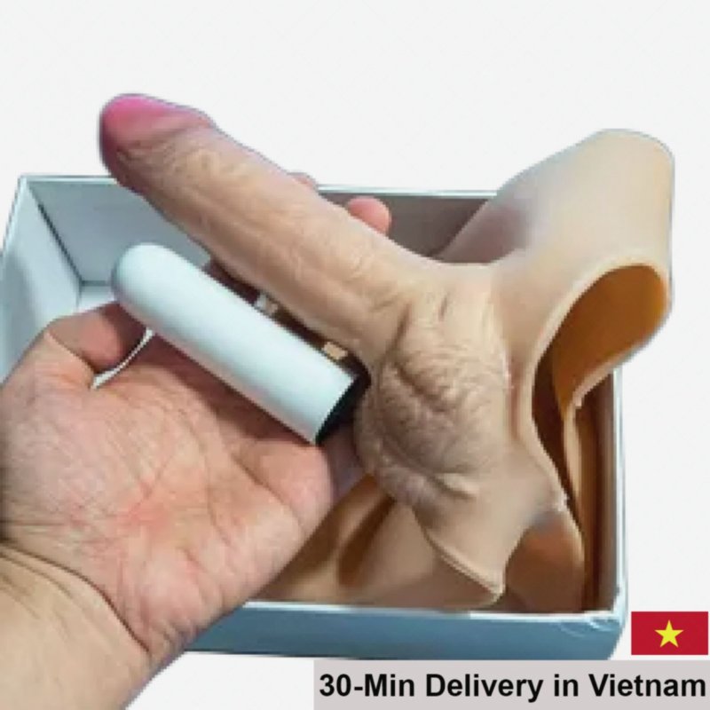 Silicone vibrating integrated underwear dildo male pleasure device discreet 