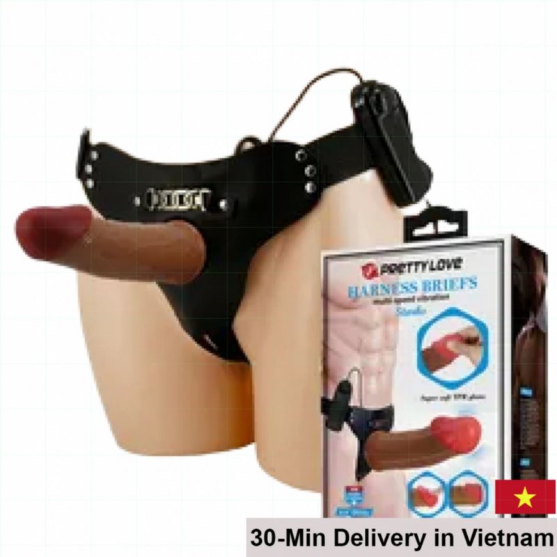 PrettyLove Hollow Strap-On Dildo with Multiple Vibration Modes 