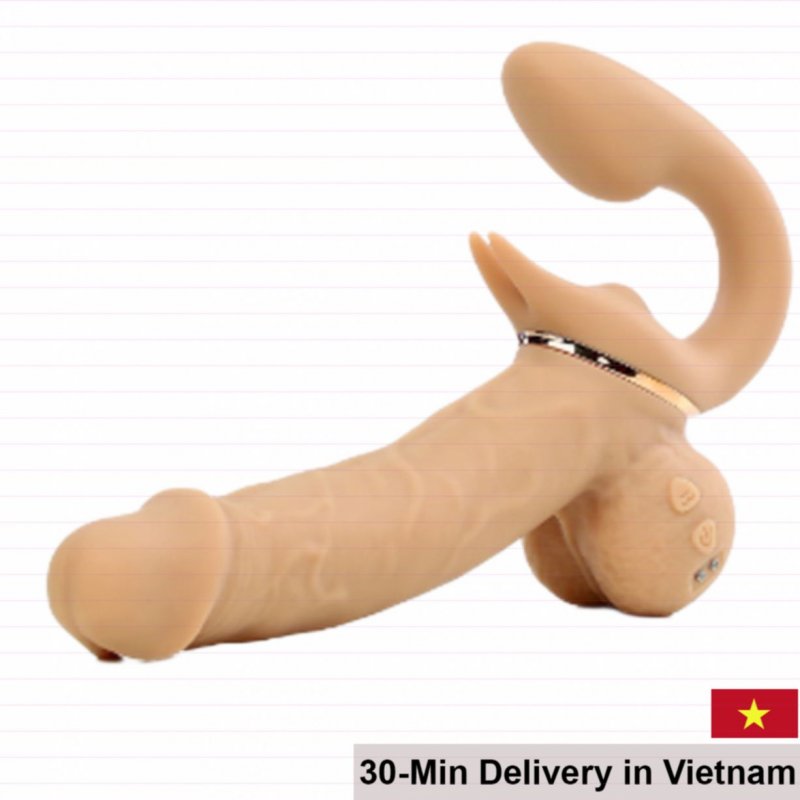 Double-Ended Silicone Vibrator for Lesbian Couples, Rearing & Thrusting 