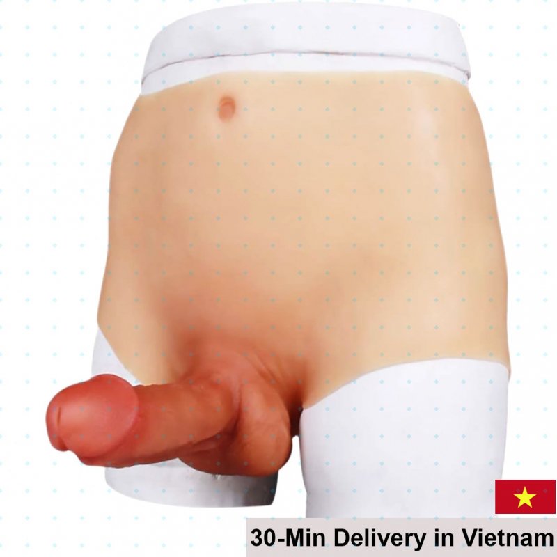 Silicone Realistic Hollow Dildo Panties Soft Elastic 15cm 